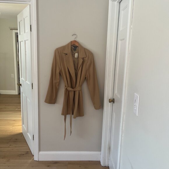 Banana Republic NWT XL Camel Wool Blend Wrap Coat - Picture 3 of 8